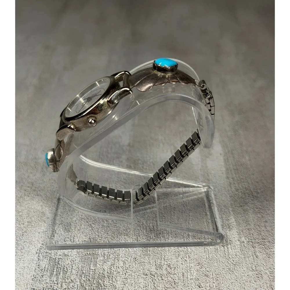 Southwest Traditions Julia Etsitty Sterling Turquoise Navajo Indian Head Watch